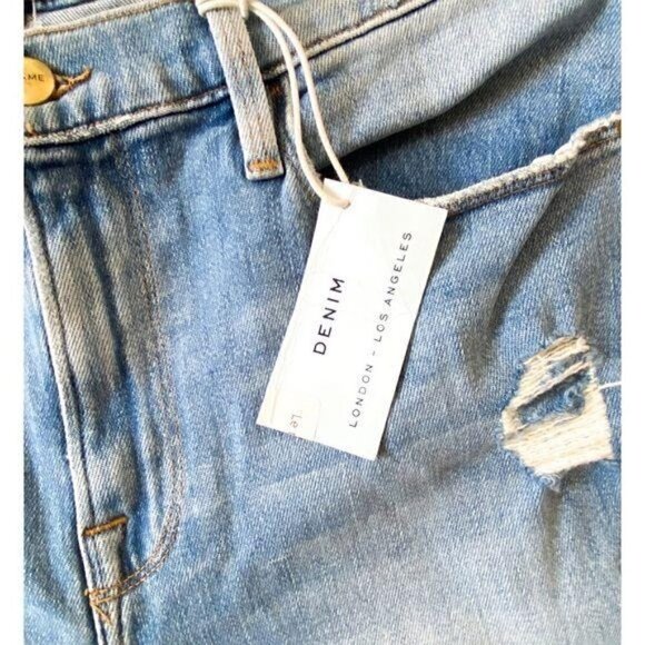 NWT FRAME Le Nouveau Distressed Ankle Straight Leg Jeans, light wash - Picture 8 of 13